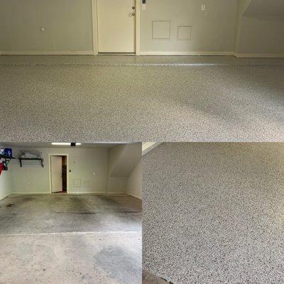 Before/After epoxy garage floor