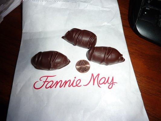 Over $1.00 apiece for little bite-size chocolates at Fanny May FINE Candies!!!