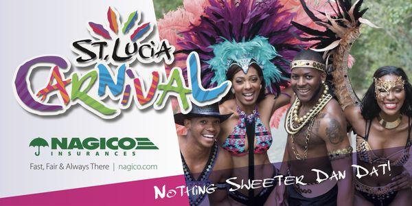 Event logo and billboard for Carnival Event in St. Lucia, Caribbean.