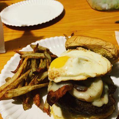 S burger with fries