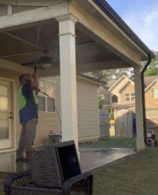 Patio pressure washing