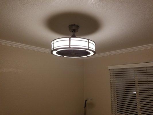 New ceiling fan in the small bedroom where I didn't have a ceiling fan before.