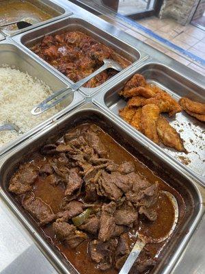 Steak, chicken and Rice and Beans Lunch Special