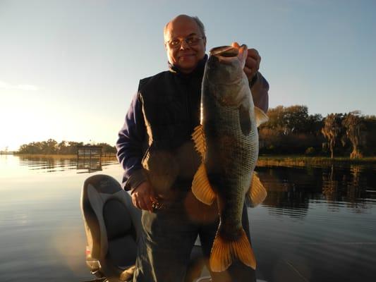 First seven-pounder of the day, on Lake Butler with Chuck Pippin