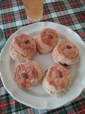 Raspberry almond scones