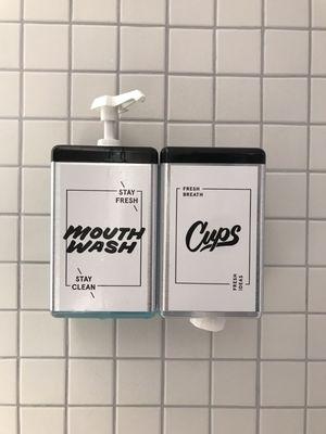 Love that they have mouthwash in the bathroom