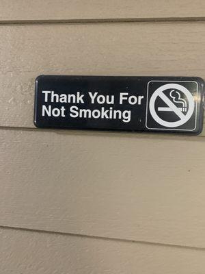 Non smoking sign on property