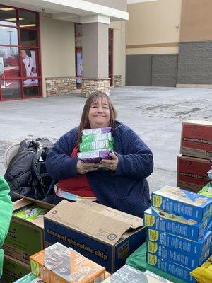 Tanya holding lots of cookies