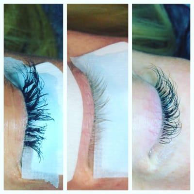 The left side work is not by Lash Boutique. The removal & new lashes that where put on are.