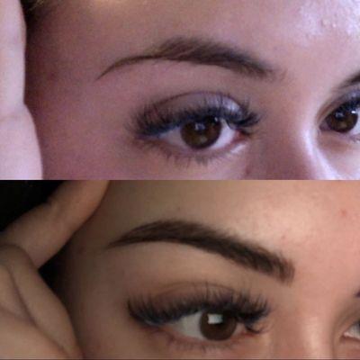 Before and after of my microblading!