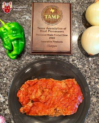 We received the Champion award for our Meatloaf in the Innovative Products category at Texas Association of Meat Processors 2023 convention!