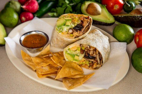 Burritos for lunch - heck yes!  We have many chicken, steak, and veggie filled choices - available thru online ordering too!