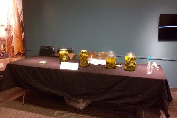 Pickle tasting area.