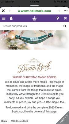 Get the new Dream book and the Hallmark ornaments known and loved !!!