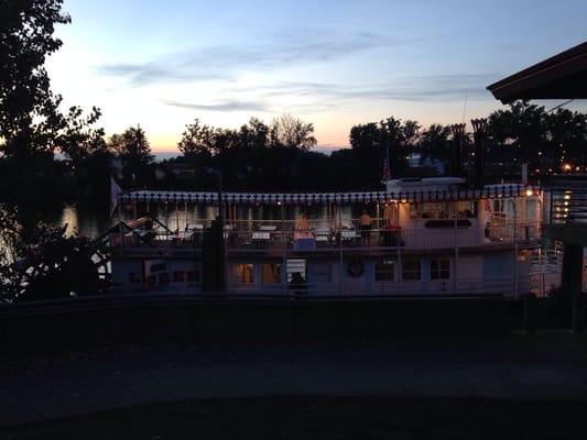 Night shot of the boat