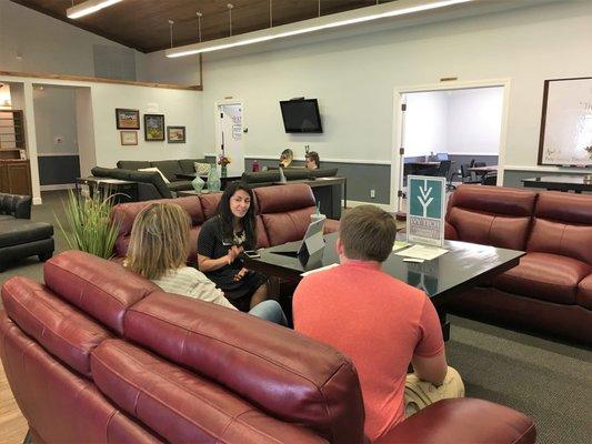 Coworking space option - setup on some comfortable couches.