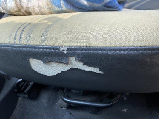 Vinyl seat damage