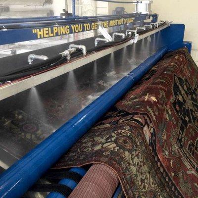 Pick up and drop off rug cleaning plant available for exotic and sensitive fiber rugs.