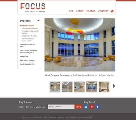 Website portfolio for an interior design and architectural firm.