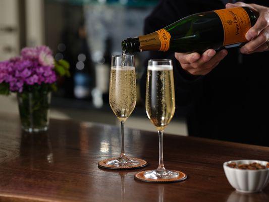 Veuve Clicquot served at the Parlor Bar / Great Oak Manor