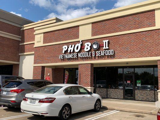 Pho Bo 2 from the outside in a big shopping plaza.