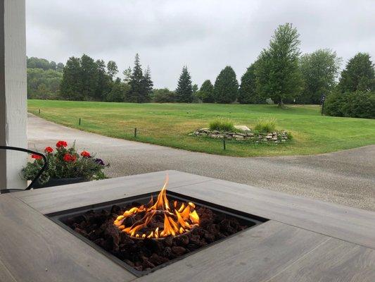 Firepit overlooking the golf course. We roasted s'mores here!