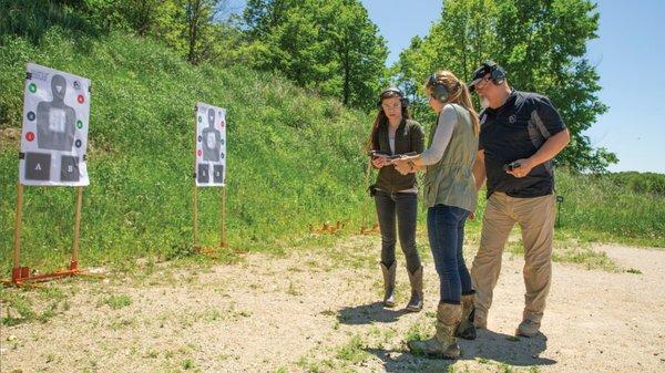 Students on the outdoor Range