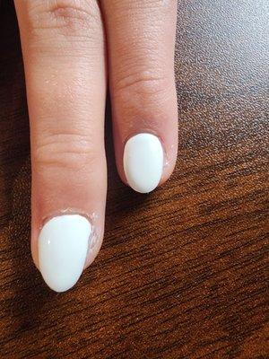 Nail filed too skinny on one side