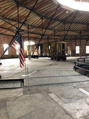 Old rail car being restored.