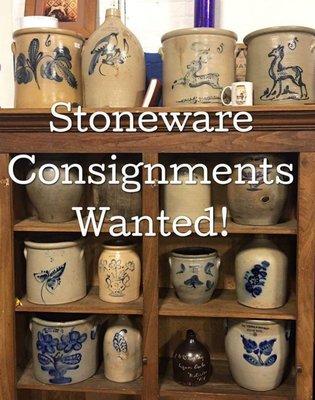 Stoneware consignments wanted .