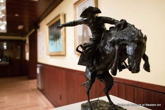 Bronze sculpture at the Rockwell Museum of American Western Art.