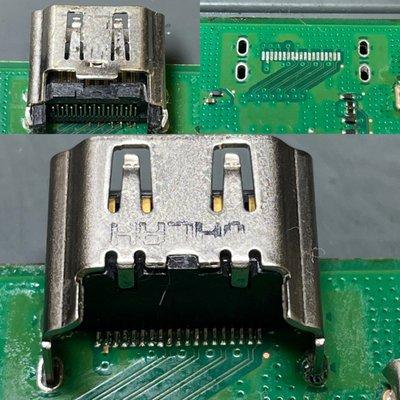 Playstation 4 HDMI port replacement before and after.