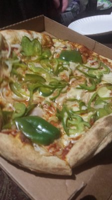 Pepper with lite pizza