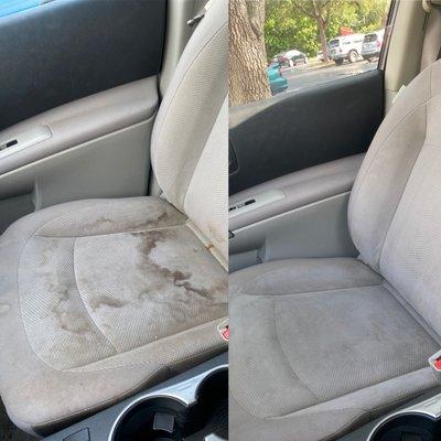 My passenger seat was horribly stained over the years from a previous owner of the vehicle. They did an awesome job!