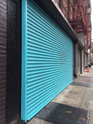 Our newly painted gate with Cobalt Bermuda Blue