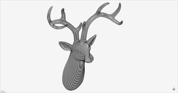 Detailed cross section curves created on sculpture scandata.