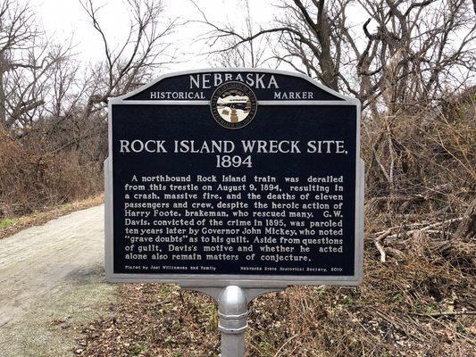 Rock Island Wreck Site historical marker.