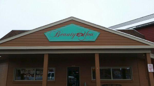 Front of our salon. You'll see this from main street.