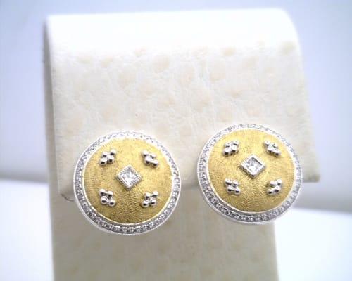 18kt gold and diamond earrings