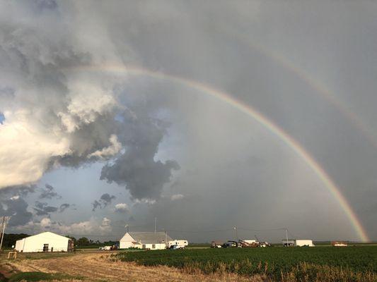 7/4/18. Wednesday evening. A rainbow (actually, a double rainbow, the other is just more faint, you see?) on Independence Day near The Port.