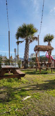 Sitting area outside sweet island