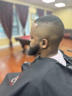 Light fade w/ beard line up!