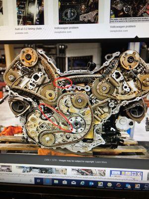 This is a Audi v8 view of a timing chain replacement