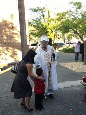 The Bishop who held the mass for my nephew's confirmation.