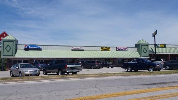 Installment loan office approaching from Hwy 21 (North)