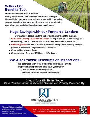 With this program, if you use one of our preferred lenders, you get a free appraisal. Yeah on top of the agent credit we'll give you!