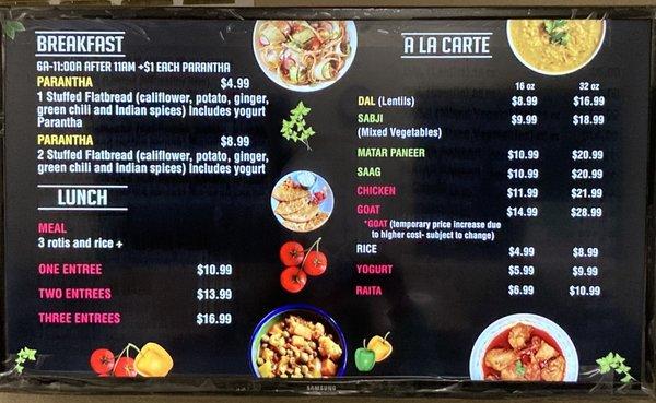 Menu board 11/06/2021