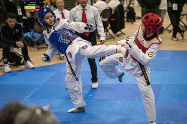 Olympian Tae Kwon Do Student BLUE competing @ TwinTigers tournament in Oxnard, CA 3/11/2023