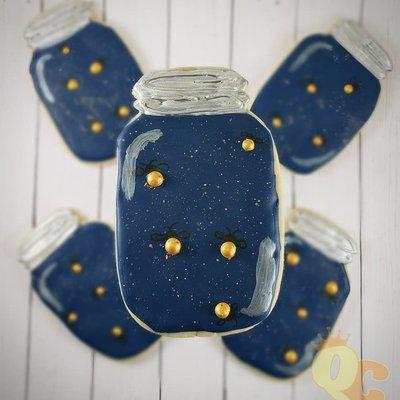 'Mason Jar w/Fireflies' cookies