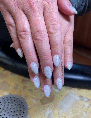 Powder Ombre White & Sparkles